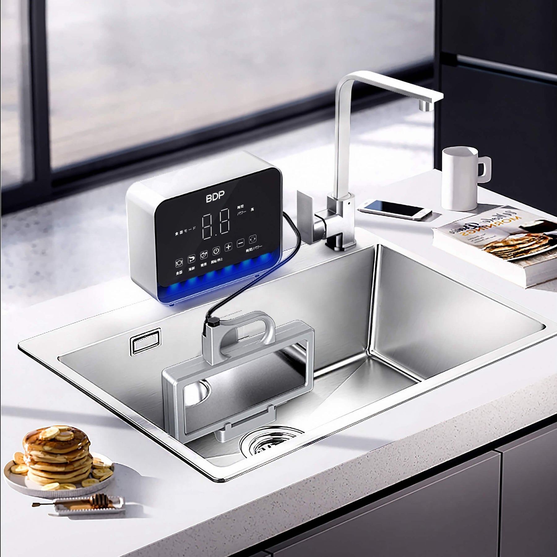 【期間限定10%OFF】工事不要・究極に場所取らない携帯可能超音波食洗機 | THE WASHER PRO