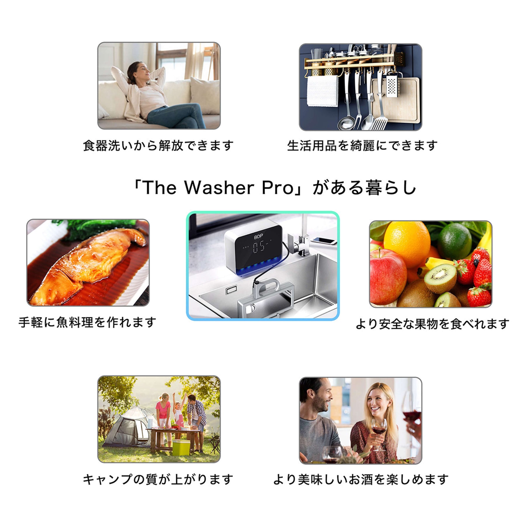 BDP工事不要、究極に場所を取らない超音波食洗機 | The Washer Pro